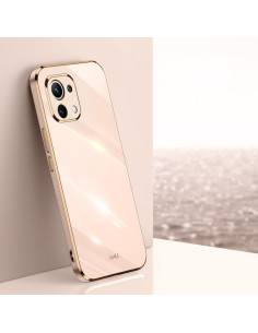 Cover Xiaomi Mi 11 Lite TPU Antiurto Bordo Oro Rosa