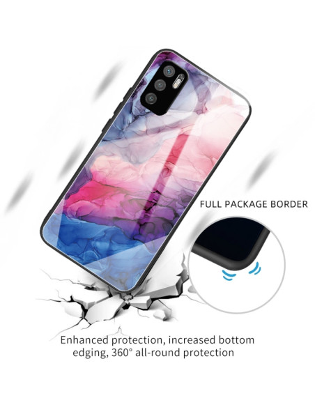 Cover Redmi Note 10 5G Glass Marmo Grigio Abstract Rosso | Melacompro