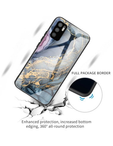 Cover Redmi Note 10 5G Glass Marmo Grigio Oro | Melacompro