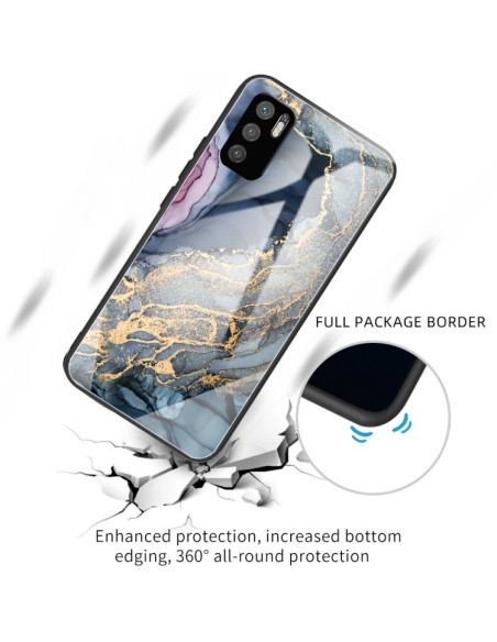 Cover Redmi Note 10 5G Glass Marmo Grigio Oro | Melacompro