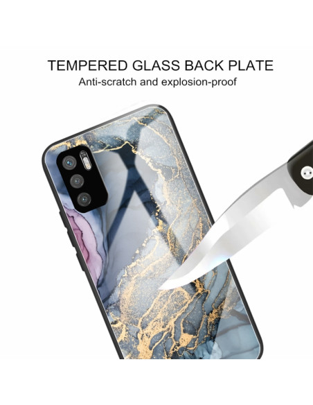 Cover Redmi Note 10 5G Glass Marmo Grigio Oro | Melacompro
