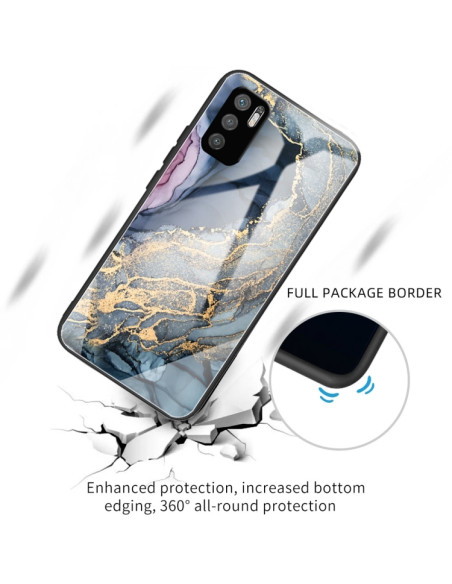 Cover Redmi Note 10 5G Glass Marmo Grigio Oro | Melacompro