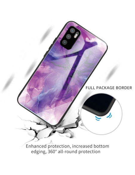 Cover Redmi Note 10 5G Glass Marmo Viola Abstract Viola | Melacompro