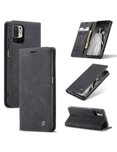 Cover Redmi Note 10 5G Pelle Flip Portafoglio Nero