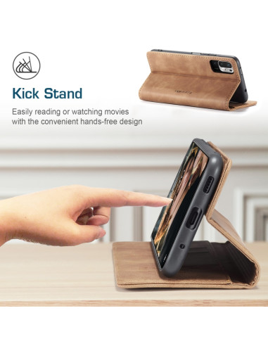 Cover Redmi Note 10 5G Pelle Nero Marrone | Melacompro