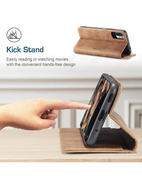 Cover Redmi Note 10 5G Pelle Nero Marrone | Melacompro