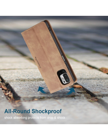 Cover Redmi Note 10 5G Pelle Nero Marrone | Melacompro