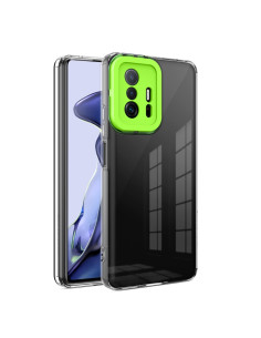Cover Xiaomi Mi 11T TPU Trasparente Bianco Verde | Melacompro