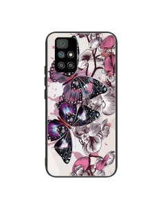 Cover Redmi 10 Vetro Temperato Fiori e Farfalle