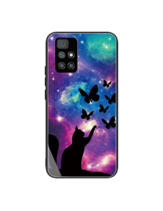 Cover Redmi 10 Vetro Temperato Gattino e Farfalla