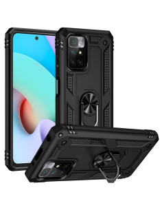 Cover Redmi 10 TPU + PC con Supporto Rotante 360° Nero