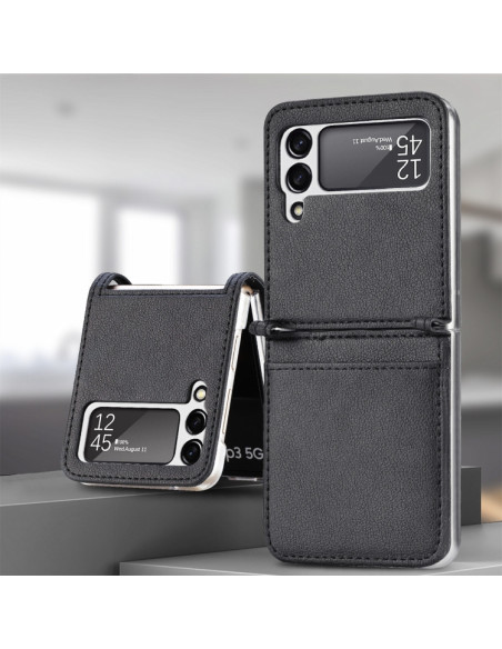Cover Galaxy Z Flip3 5G Pelle Nero | Melacompro