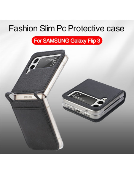 Cover Galaxy Z Flip3 5G Pelle Nero | Melacompro