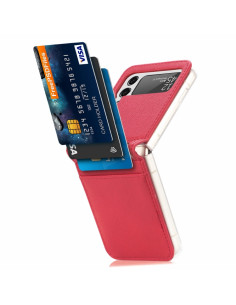 Cover Galaxy Z Flip3 5G Pelle Nero Rosso | Melacompro 2