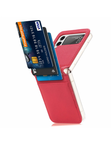 Cover Galaxy Z Flip3 5G Pelle Nero Rosso | Melacompro