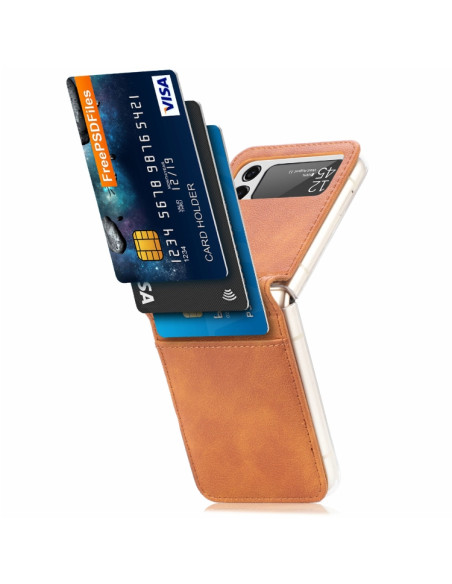 Cover Galaxy Z Flip3 5G Pelle Nero Marrone | Melacompro