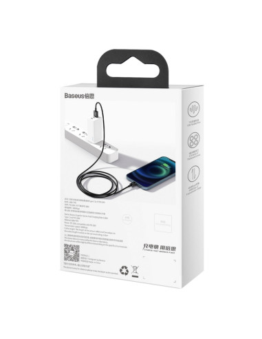 Cavo Baseus USB Lightning 2.4A 1m Nero | Melacompro