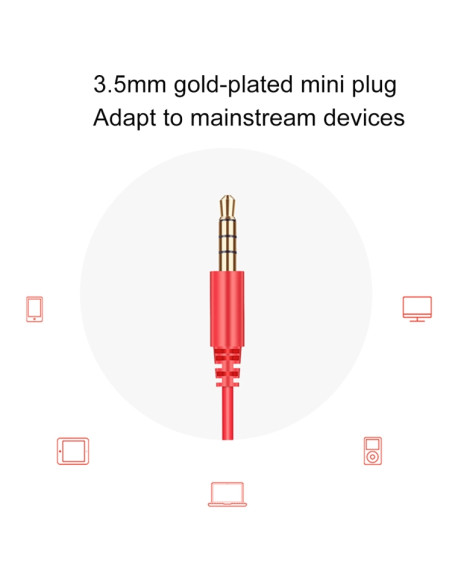 Auricolare JR-EL112S Conch II Jack 3.5mm Rosso | Melacompro