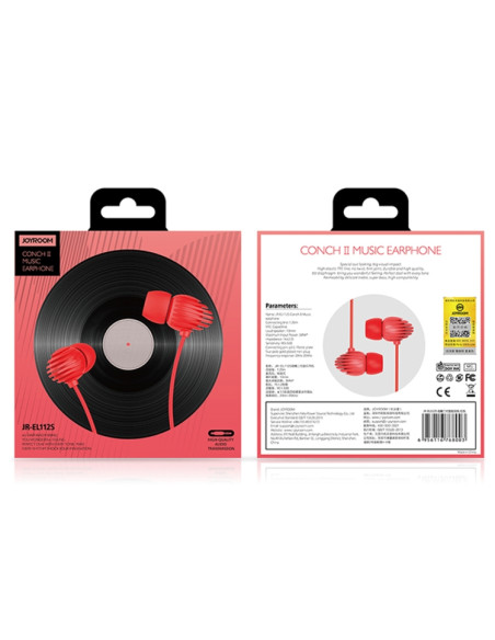 Auricolare JR-EL112S Conch II Jack 3.5mm Rosso | Melacompro