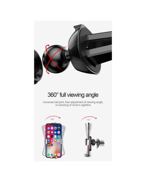 Supporto Auto Baseus Alluminio Nero | Melacompro