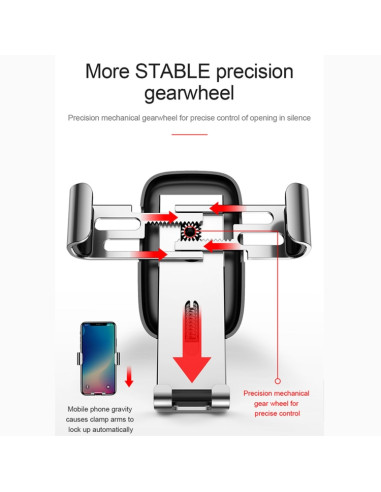 Supporto Auto Baseus Alluminio Nero | Melacompro
