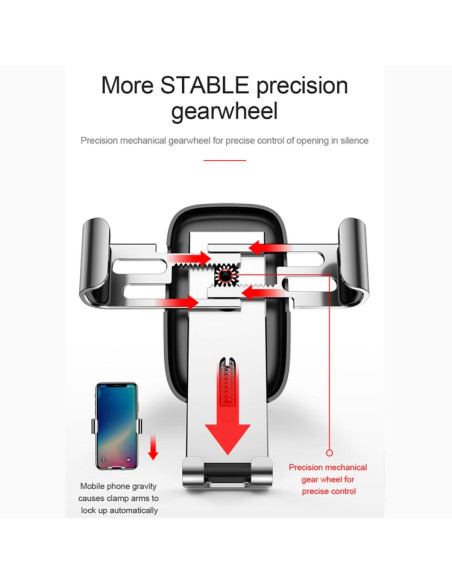 Supporto Auto Baseus Alluminio Nero | Melacompro