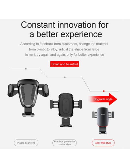 Supporto Auto Baseus Alluminio Nero | Melacompro