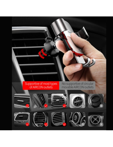 Supporto Auto Baseus Alluminio Nero | Melacompro