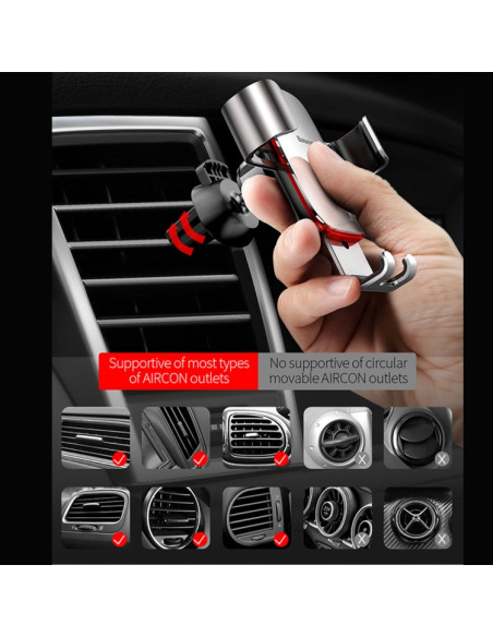 Supporto Auto Baseus Alluminio Nero | Melacompro