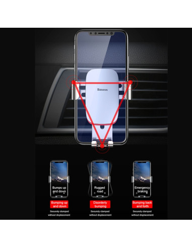 Supporto Auto Baseus Alluminio Nero | Melacompro