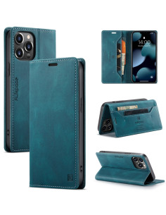 Cover iPhone 13 Pro PU Leather Flip Multicolore Blu