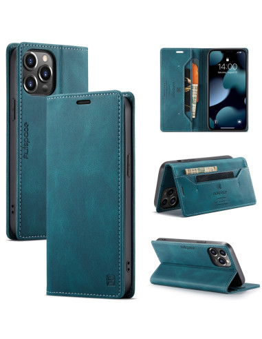 Cover iPhone 13 Pro PU Leather Flip Blu | Melacompro