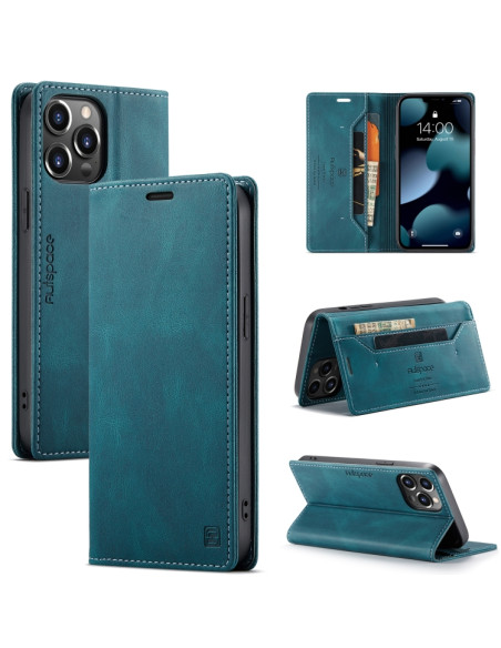 Cover iPhone 13 Pro PU Leather Flip Blu | Melacompro