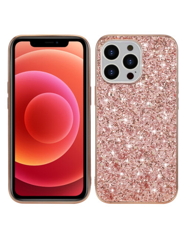 Cover iPhone 13 Pro TPU Antiurto Glitter Rose Oro | Melacompro