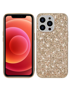 Cover iPhone 13 Pro TPU Antiurto Glitterato Oro Rosa