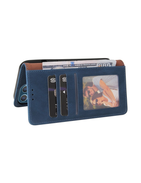 Cover iPhone 13 Pro Max Pelle PU Blu | Melacompro