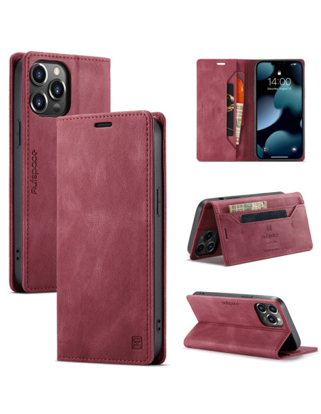 Cover iPhone 13 Pro PU Leather Flip Wine Rosso | Melacompro