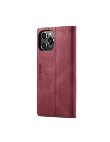 Cover iPhone 13 Pro PU Leather Flip Wine Rosso | Melacompro