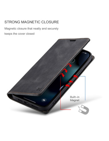 Cover iPhone 13 Pro PU Leather Flip Nero | Melacompro