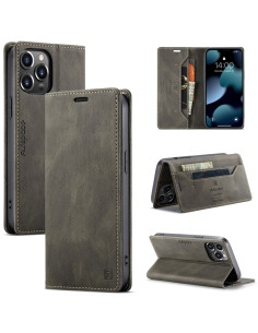 Cover iPhone 13 Pro PU Leather Flip Multicolore Coffee