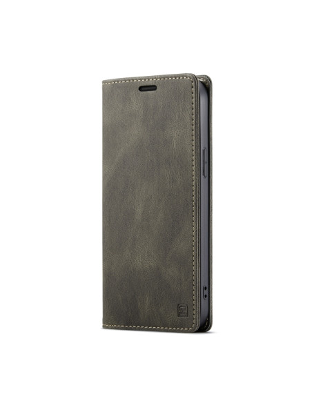 Cover iPhone 13 Pro PU Leather Flip Coffee | Melacompro