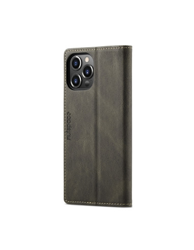 Cover iPhone 13 Pro PU Leather Flip Coffee | Melacompro