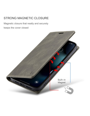 Cover iPhone 13 Pro PU Leather Flip Coffee | Melacompro