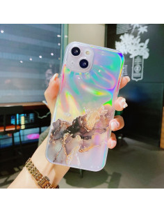 Cover iPhone 13 Pro Max TPU Marmo Giallo Nero