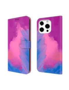 Cover iPhone 13 Pro PU Leather Flip Multicolore Viola Rosso