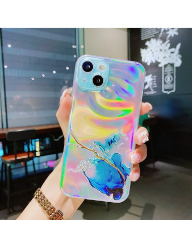 Cover iPhone 13 Pro Max TPU Marmo Blu | Melacompro