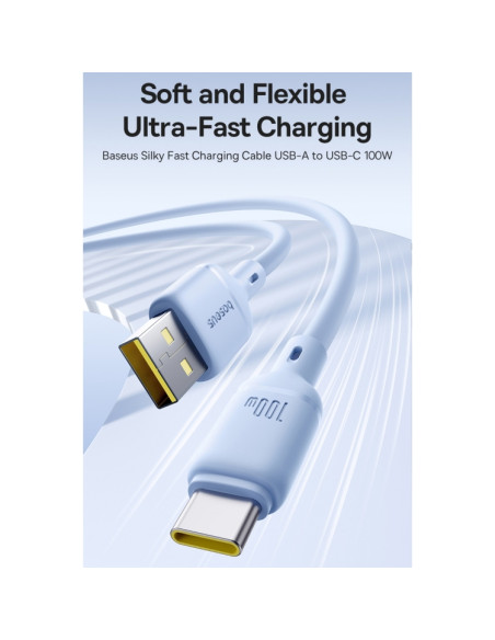 Cavo USB-C Baseus 100W 1m Silky Nero | Melacompro