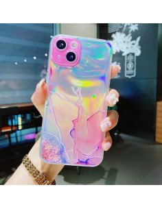 Cover iPhone 13 Pro Max TPU Marmo Giallo Rosa