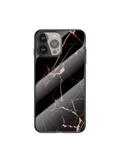 Cover iPhone 13 Pro Max TPU Marmo Nero Golden Nero