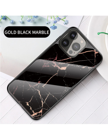 Cover iPhone 13 Pro Max Marmo Nero TPU Golden Nero | Melacompro